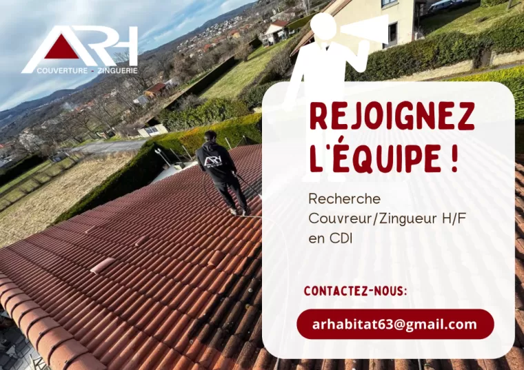 📢 ARH Couverture Zinguerie recrute !, Clermont-Ferrand, ARH - Couverture Zinguerie
