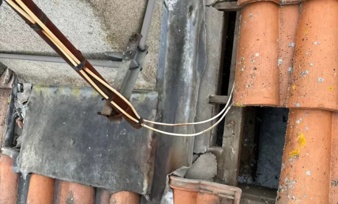 Abergement de cheminée en zinc sur mesure à Prémilhat.
